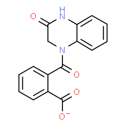ChemSpider 2D Image | 2-[(3-Oxo-3,4-dihydro-1(2H)-quinoxalinyl)carbonyl]benzoate | C16H11N2O4