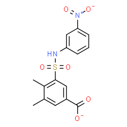 ChemSpider 2D Image | 3,4-Dimethyl-5-[(3-nitrophenyl)sulfamoyl]benzoate | C15H13N2O6S