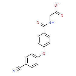 ChemSpider 2D Image | {[4-(4-Cyanophenoxy)benzoyl]amino}acetate | C16H11N2O4
