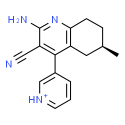 ChemSpider 2D Image | 3-[(6R)-2-Amino-3-cyano-6-methyl-5,6,7,8-tetrahydro-4-quinolinyl]pyridinium | C16H17N4