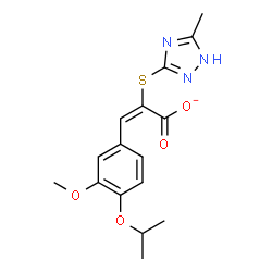 ChemSpider 2D Image | (2E)-3-(4-Isopropoxy-3-methoxyphenyl)-2-[(5-methyl-1H-1,2,4-triazol-3-yl)sulfanyl]acrylate | C16H18N3O4S
