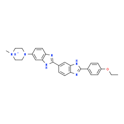 ChemSpider 2D Image | 4-[2'-(4-Ethoxyphenyl)-1H,3'H-2,5'-bibenzimidazol-6-yl]-1-methylpiperazin-1-ium | C27H29N6O