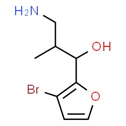 ChemSpider 2D Image | 3-Amino-1-(3-bromo-2-furyl)-2-methyl-1-propanol | C8H12BrNO2
