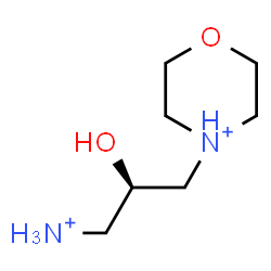 ChemSpider 2D Image | 4-[(2R)-3-Ammonio-2-hydroxypropyl]morpholin-4-ium | C7H18N2O2