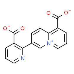 ChemSpider 2D Image | 7-(3-Carboxylato-2-pyridinyl)-1-quinoliziniumcarboxylate | C16H9N2O4