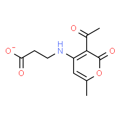 ChemSpider 2D Image | 3-[(3-Acetyl-6-methyl-2-oxo-2H-pyran-4-yl)amino]propanoate | C11H12NO5