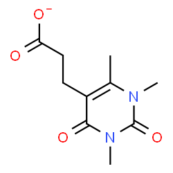ChemSpider 2D Image | 3-(1,3,6-Trimethyl-2,4-dioxo-1,2,3,4-tetrahydro-5-pyrimidinyl)propanoate | C10H13N2O4