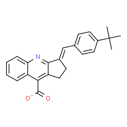 ChemSpider 2D Image | (3E)-3-[4-(2-Methyl-2-propanyl)benzylidene]-2,3-dihydro-1H-cyclopenta[b]quinoline-9-carboxylate | C24H22NO2