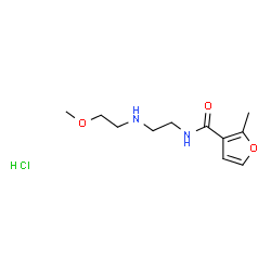 ChemSpider 2D Image | N-{2-[(2-Methoxyethyl)amino]ethyl}-2-methyl-3-furamide hydrochloride (1:1) | C11H19ClN2O3