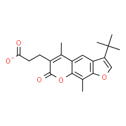 ChemSpider 2D Image | 3-[5,9-Dimethyl-3-(2-methyl-2-propanyl)-7-oxo-7H-furo[3,2-g]chromen-6-yl]propanoate | C20H21O5
