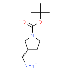 ChemSpider 2D Image | [(3R)-1-{[(2-Methyl-2-propanyl)oxy]carbonyl}-3-pyrrolidinyl]methanaminium | C10H21N2O2