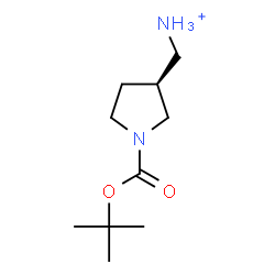 ChemSpider 2D Image | [(3S)-1-{[(2-Methyl-2-propanyl)oxy]carbonyl}-3-pyrrolidinyl]methanaminium | C10H21N2O2