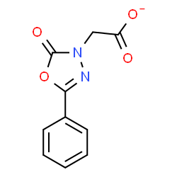 ChemSpider 2D Image | (2-Oxo-5-phenyl-1,3,4-oxadiazol-3(2H)-yl)acetate | C10H7N2O4