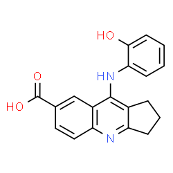ChemSpider 2D Image | 9-[(2-Hydroxyphenyl)amino]-2,3-dihydro-1H-cyclopenta[b]quinoline-7-carboxylic acid | C19H16N2O3