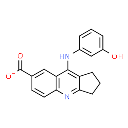 ChemSpider 2D Image | 9-[(3-Hydroxyphenyl)amino]-2,3-dihydro-1H-cyclopenta[b]quinoline-7-carboxylate | C19H15N2O3