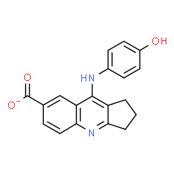 ChemSpider 2D Image | 9-[(4-Hydroxyphenyl)amino]-2,3-dihydro-1H-cyclopenta[b]quinoline-7-carboxylate | C19H15N2O3