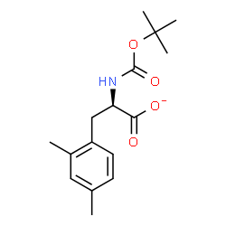 ChemSpider 2D Image | (2R)-3-(2,4-Dimethylphenyl)-2-({[(2-methyl-2-propanyl)oxy]carbonyl}amino)propanoate | C16H22NO4