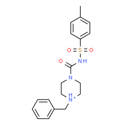 ChemSpider 2D Image | 1-Benzyl-4-{[(4-methylphenyl)sulfonyl]carbamoyl}piperazin-1-ium | C19H24N3O3S
