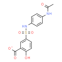 ChemSpider 2D Image | 5-[(4-Acetamidophenyl)sulfamoyl]-2-hydroxybenzoate | C15H13N2O6S