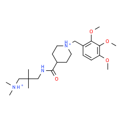 ChemSpider 2D Image | 4-{[3-(Dimethylammonio)-2,2-dimethylpropyl]carbamoyl}-1-(2,3,4-trimethoxybenzyl)piperidinium | C23H41N3O4