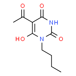 ChemSpider 2D Image | 5-Acetyl-1-butyl-6-hydroxy-2,4(1H,3H)-pyrimidinedione | C10H14N2O4