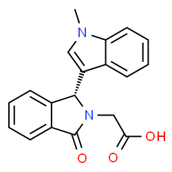 ChemSpider 2D Image | [(1R)-1-(1-Methyl-1H-indol-3-yl)-3-oxo-1,3-dihydro-2H-isoindol-2-yl]acetic acid | C19H16N2O3