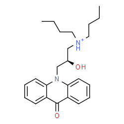 ChemSpider 2D Image | N-Butyl-N-[(2S)-2-hydroxy-3-(9-oxo-10(9H)-acridinyl)propyl]-1-butanaminium | C24H33N2O2