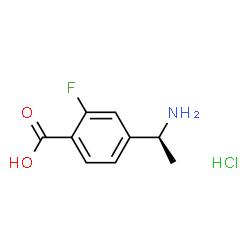 ChemSpider 2D Image | 4-[(1S)-1-Aminoethyl]-2-fluorobenzoic acid hydrochloride (1:1) | C9H11ClFNO2
