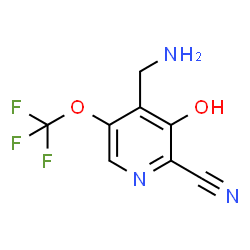 ChemSpider 2D Image | 4-(Aminomethyl)-3-hydroxy-5-(trifluoromethoxy)-2-pyridinecarbonitrile | C8H6F3N3O2