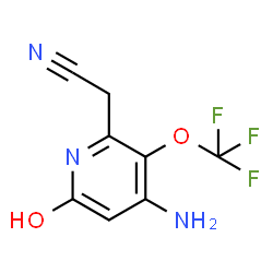 ChemSpider 2D Image | [4-Amino-6-hydroxy-3-(trifluoromethoxy)-2-pyridinyl]acetonitrile | C8H6F3N3O2