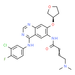 ChemSpider 2D Image | N-{4-[(3-Chloro-4-fluorophenyl)amino]-7-[(3R)-tetrahydro-3-furanyloxy]-6-quinazolinyl}-4-(dimethylamino)-2-butenamide | C24H25ClFN5O3