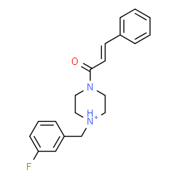 ChemSpider 2D Image | 1-(3-Fluorobenzyl)-4-[(2E)-3-phenyl-2-propenoyl]piperazin-1-ium | C20H22FN2O