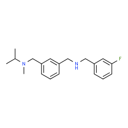 ChemSpider 2D Image | N-(3-{[(3-Fluorobenzyl)amino]methyl}benzyl)-N-methyl-2-propanamine | C19H25FN2