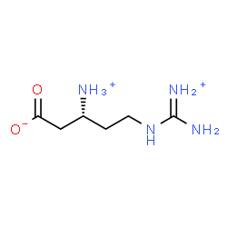 ChemSpider 2D Image | (3R)-5-{[Amino(iminio)methyl]amino}-3-ammoniopentanoate | C6H15N4O2