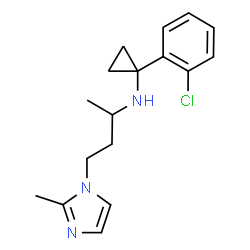 ChemSpider 2D Image | 1-(2-Chlorophenyl)-N-[4-(2-methyl-1H-imidazol-1-yl)-2-butanyl]cyclopropanamine | C17H22ClN3