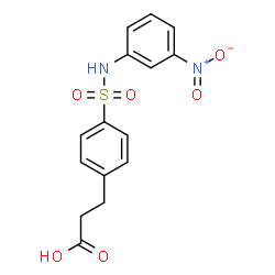 ChemSpider 2D Image | 3-{4-[(3-Nitrophenyl)sulfamoyl]phenyl}propanoic acid | C15H14N2O6S