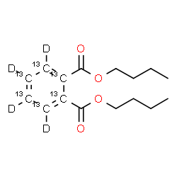 ChemSpider 2D Image | Dibutyl 1,2-(~13~C_6_,~2~H_4_)benzenedicarboxylate | C1013C6H18D4O4