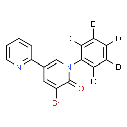 ChemSpider 2D Image | 5'-Bromo-1'-(~2~H_5_)phenyl-2,3'-bipyridin-6'(1'H)-one | C16H6D5BrN2O