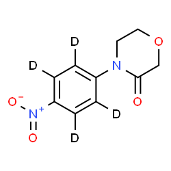 ChemSpider 2D Image | 4-[4-Nitro(~2~H_4_)phenyl]-3-morpholinone | C10H6D4N2O4