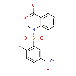 ChemSpider 2D Image | 2-{Methyl[(2-methyl-5-nitrophenyl)sulfonyl]amino}benzoic acid | C15H14N2O6S