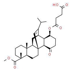ChemSpider 2D Image | 4-{[(1S,4R,5R,9R,10R,12R,13R,14S,18R)-20-Isopropyl-5-(methoxycarbonyl)-5,9-dimethyl-17-oxopentacyclo[10.6.2.0~1,10~.0~4,9~.0~13,18~]icos-19-en-14-yl]oxy}-4-oxobutanoic acid | C31H44O7