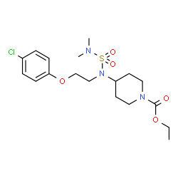 ChemSpider 2D Image | Ethyl 4-{[2-(4-chlorophenoxy)ethyl](dimethylsulfamoyl)amino}-1-piperidinecarboxylate | C18H28ClN3O5S