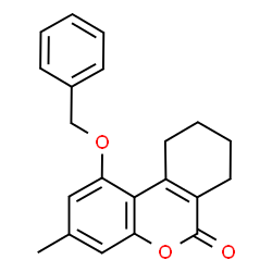 ChemSpider 2D Image | 1-(Benzyloxy)-3-methyl-7,8,9,10-tetrahydro-6H-benzo[c]chromen-6-one | C21H20O3