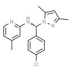 ChemSpider 2D Image | N-[(R)-(4-Chlorophenyl)(3,5-dimethyl-1H-pyrazol-1-yl)methyl]-4-methyl-2-pyridinamine | C18H19ClN4
