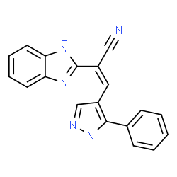 ChemSpider 2D Image | (2Z)-2-(1H-Benzimidazol-2-yl)-3-(5-phenyl-1H-pyrazol-4-yl)acrylonitrile | C19H13N5