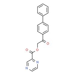 ChemSpider 2D Image | 2-(4-Biphenylyl)-2-oxoethyl 2-pyrazinecarboxylate | C19H14N2O3