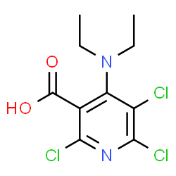 ChemSpider 2D Image | 2,5,6-Trichloro-4-(diethylamino)nicotinic acid | C10H11Cl3N2O2