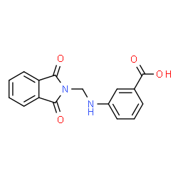 ChemSpider 2D Image | 3-{[(1,3-Dioxo-1,3-dihydro-2H-isoindol-2-yl)methyl]amino}benzoic acid | C16H12N2O4