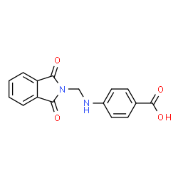 ChemSpider 2D Image | 4-{[(1,3-Dioxo-1,3-dihydro-2H-isoindol-2-yl)methyl]amino}benzoic acid | C16H12N2O4