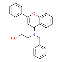 ChemSpider 2D Image | (4E)-N-Benzyl-N-(2-hydroxyethyl)-2-phenyl-4H-chromen-4-iminium | C24H22NO2
